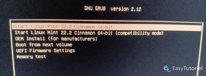 start linux mint