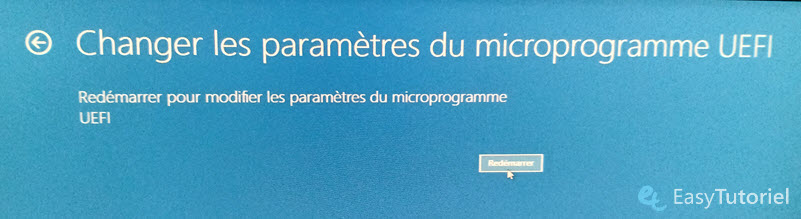 uefi redemarrer