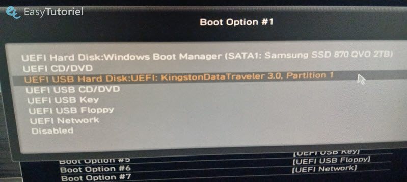 uefi usb hard disk kingstondatatraveler boot option 1
