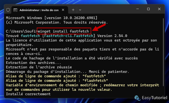winget isntall fastfetch windows