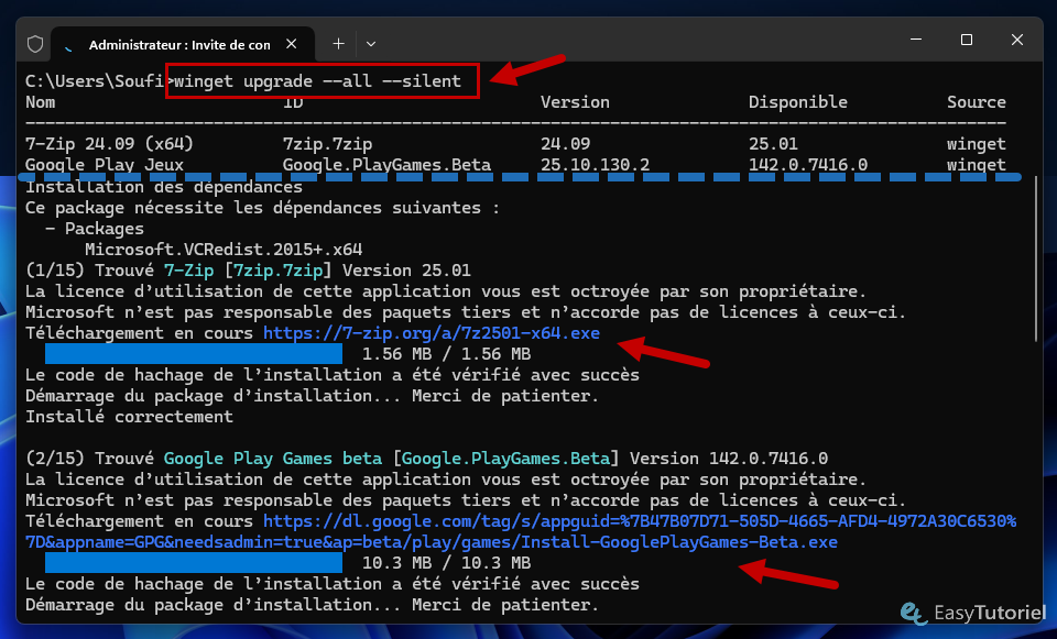 winget upgrade all silent cmd