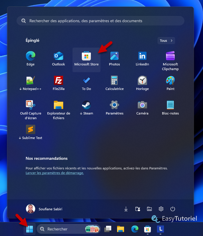 demarrer microsoft store
