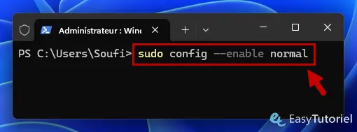 sudo config normal