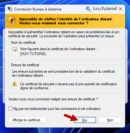 accepter certificat bureau a distance