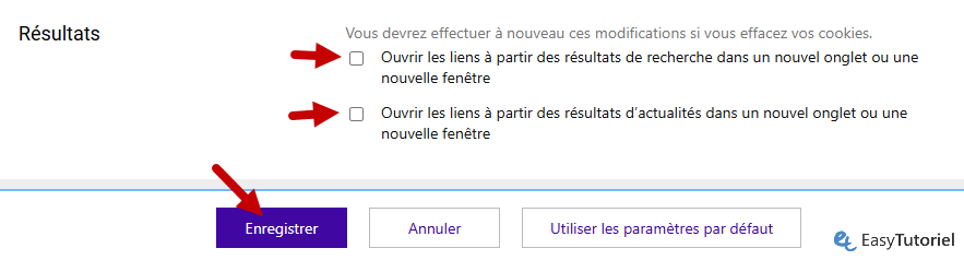 bing decoches ouvrir liens dans un nouvel onglet enregistrer