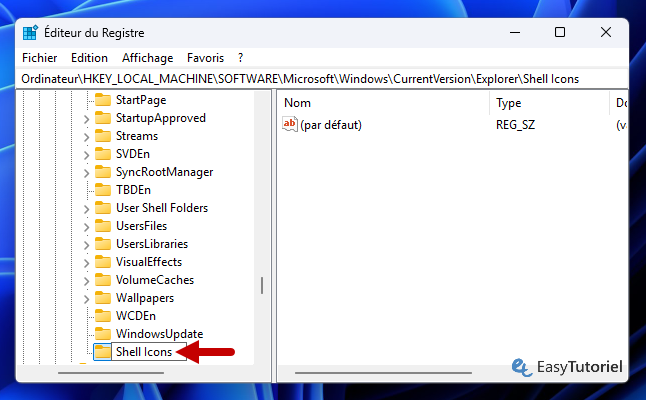 cle nommer Shell Icons