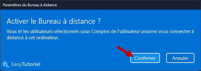 confirmer activation bureau a distance