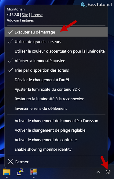 executer monitorian au demarrage