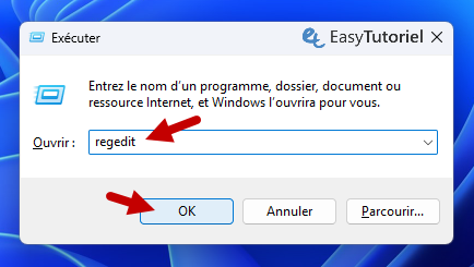 executer winr regedit
