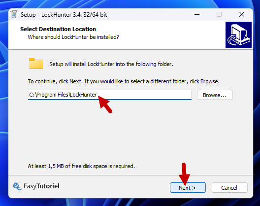 installation lockhunter