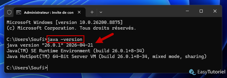 java version cmd