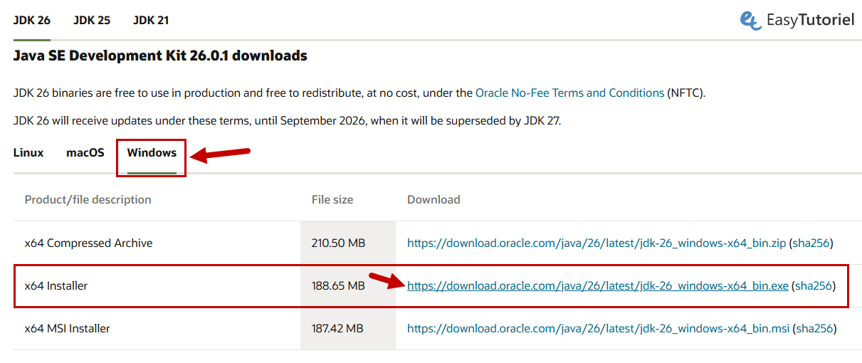 jdk windows installer