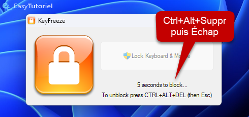 keyfreeze deverrouiller clavier