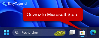 ouvrir microsoft store barre des taches