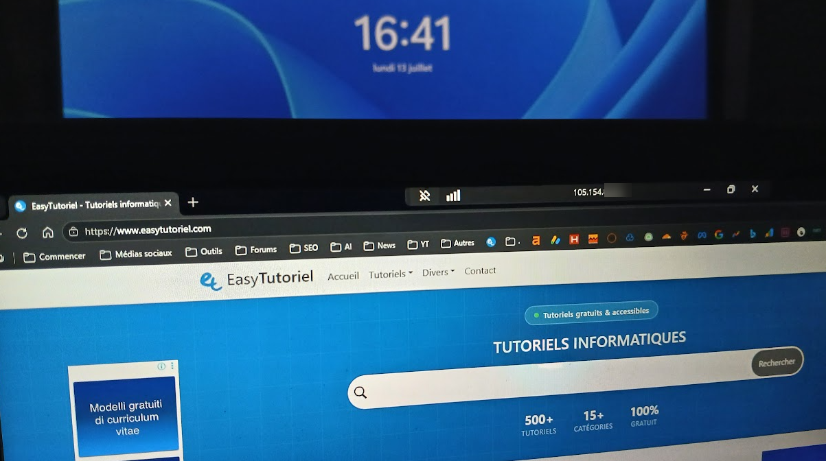 pc connecte par bureau a distance avec succes par Internet distance