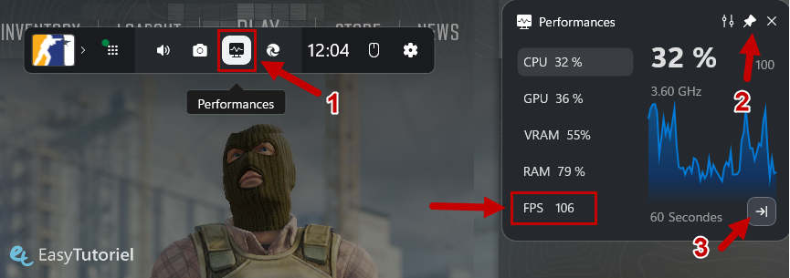 performances FPS xbox game bar windows 11