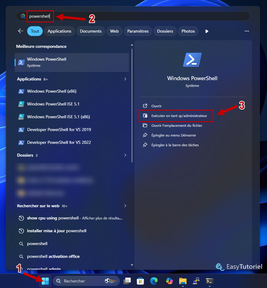 powershell demarrer