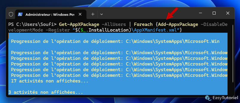 powershell reinstall system apps