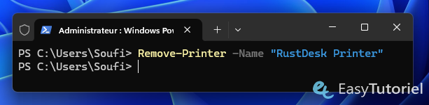 powershell remove printer