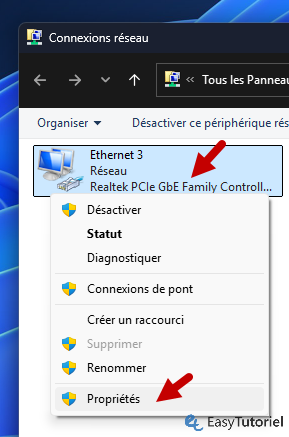 proprietes reseau local