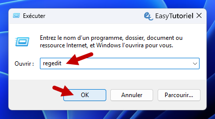 regedit executer winr