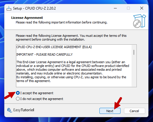 setup cpu z