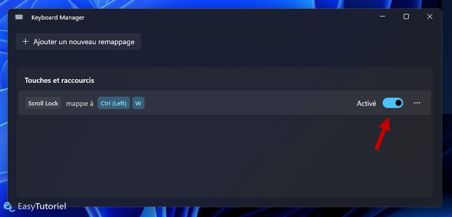 touches et raccourcis keyboard manager