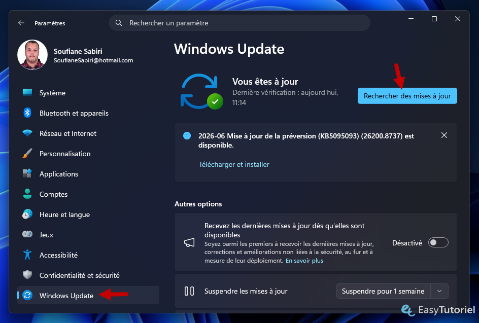 windows update vous etes a jour