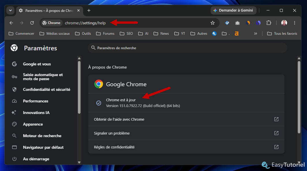 google chrome mise a jour