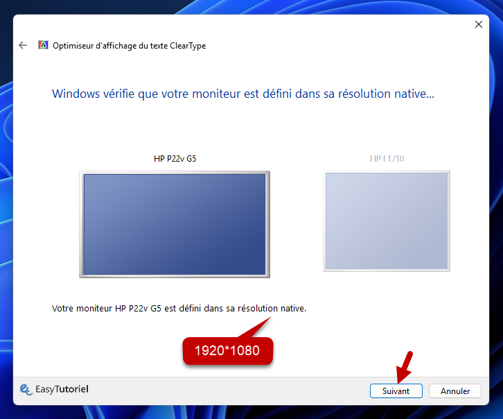 votre moniteur est defini dans sa resolution native