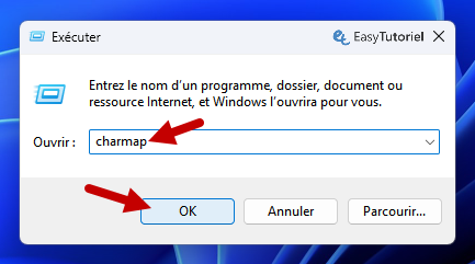 executer charmap ok