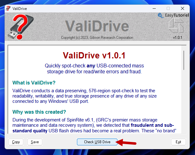 check usb drive