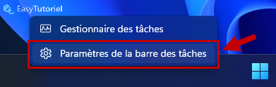 parametres de la barre des taches