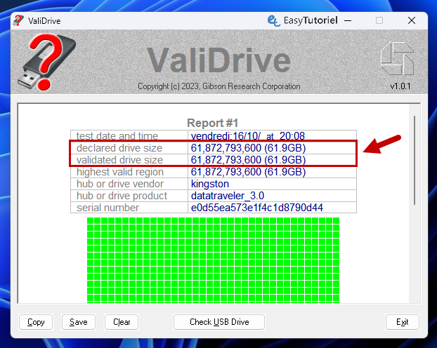 validrive resultat declare valide